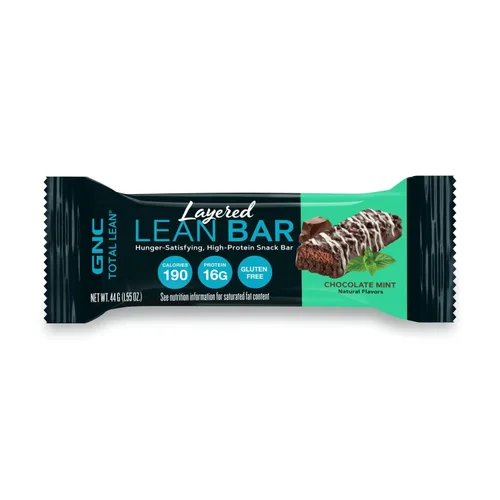 Vista 5 de GNC Total Lean - Barra magra en capas, chocolate y menta, 9 barras Delivers 16g of High Quality Protein to Satisfy Hunger Between Meals as a Sweet