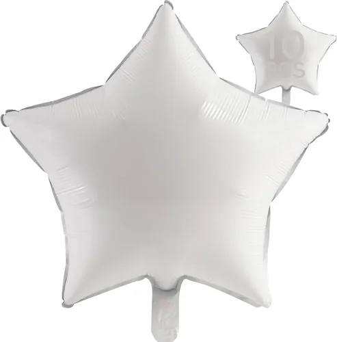 Vista 34 de Globos de estrella beige de 18 pulgadas, 10 globos de Mylar de forma estrella beige con revestimiento metálico de helio para decoraciones de fiesta