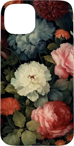 Vista 9 de Vintage Dark Flower Pattern Moody Floral Case for iPhone 16