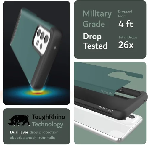 Vista 3 de TUDIA Merge - Funda diseñada para Samsung Galaxy A53 5G, [protección contra caídas de grado militar] Funda protectora de doble capa a prueba