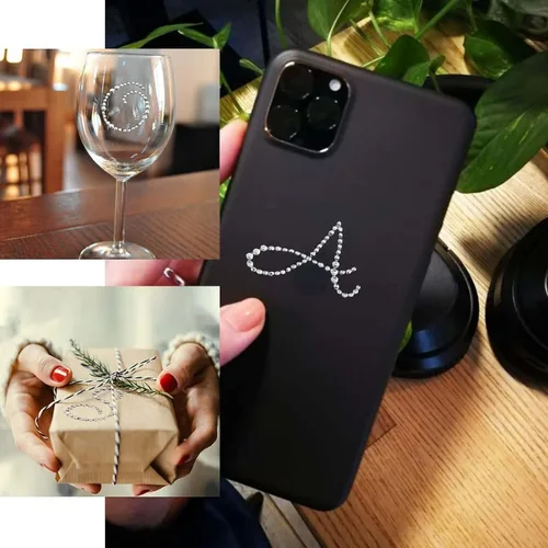 Vista 5 de Efavormart - Paquete de 12 calcomanías transparentes con monograma de diamantes de imitación de 1.5 pulgadas, calcomanías autoadhesivas para cajas