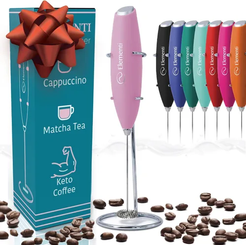 Vista 16 de Espumador Elementi de leche con soporte, motor de esfuerzo de torsión más potente, para hacer cappuccinos, lattes y café a prueba de balas, Negro