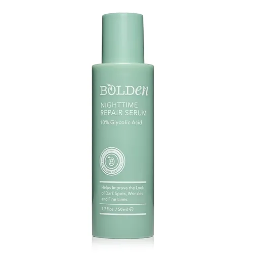 Vista 3 de BOLDEN Paquete de suero reparador nocturno y limpiador clarificante, suero iluminador de manchas oscuras y limpiador de gel sin sulfatos para pieles