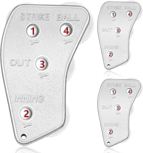 Vista 12 de Lenwen Engranaje indicador de clicker de árbitro de béisbol de 4 ruedas práctico para contador de béisbol para salidas de grabación y entradas