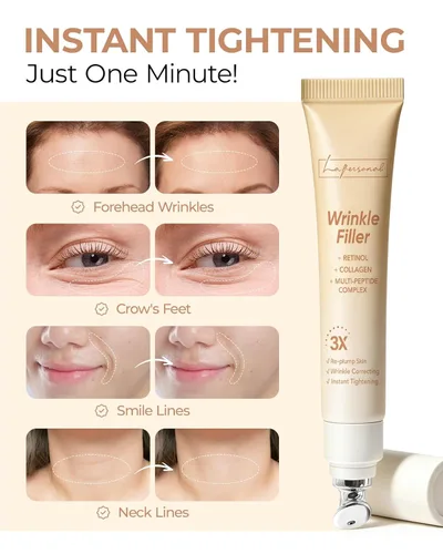 Vista 3 de LA.PERSONAL Relleno de arrugas para arrugas profundas y líneas finas, crema instantánea de estiramiento facial de ojos, bolsas rápidas debajo