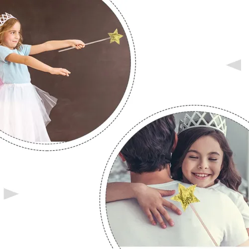 Vista 8 de Kisangel Varita mágica con forma de estrella para niñas, juguetes de fiesta de disfraces de 12.99 pulgadas, accesorios ligeros
