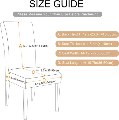 Vista 3 de Juego de 10 fundas para silla, fundas elásticas para sillas Parsons, de elastano, extraíbles, lavables, fundas protectoras para sillas de cocina