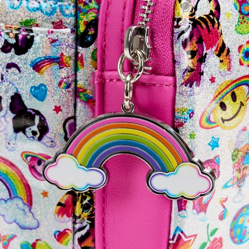 Vista 4 de Loungefly Mini mochila iridiscente AOP Lisa Frank, Multi colorido, Mini mochila