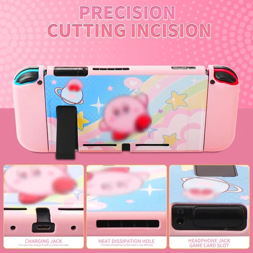 Vista 4 de Bonita funda de transporte compatible con Nintendo Switch, funda de viaje impermeable con funda protectora de interruptor para anime, protector