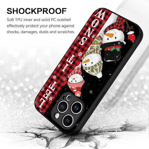 Vista 4 de Let it Snow - Funda para iPhone 16, 15, 14, 13, 12, 11, Pro Max, Galaxy S25, S24, S23, S22, S21, S20, FE, A16, A15, A14, A54, Note 20, negro
