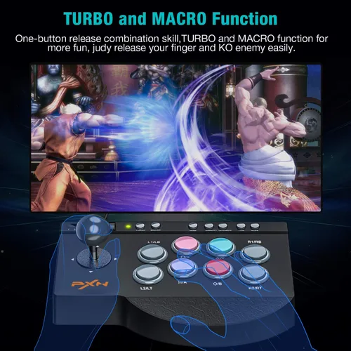 Vista 9 de PXN-0082 Arcade Joystick Juego Joystick Controlador para PCPS4PS3Xbox ONE Nintendo SwitchPC Windows.