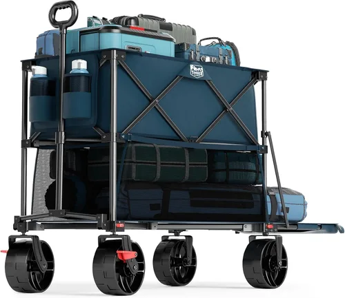 Vista 12 de TIMBER RIDGE Carro plegable de dos pisos de 400L con frenos, 54" extra Negro