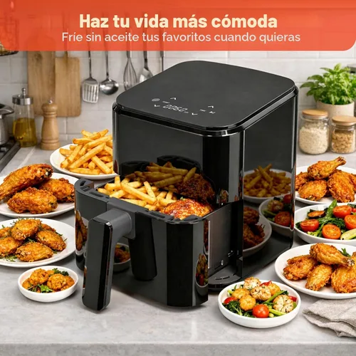 Vista 5 de NEWBULIG Freidora de aire, freidora digital compacta de 3 cuartos de galón con placa antiadherente y cesta apta para lavavajillas, comidas rápidas