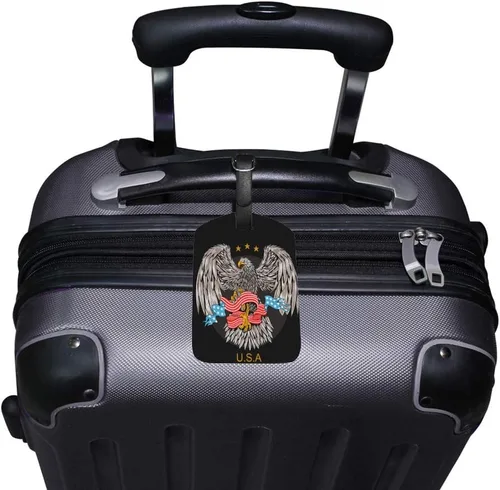 Vista 2 de Guitong Viaje Equipaje Etiqueta De Equipaje De Deer Skull Passion Flower Tendril Silhouette Mochila Etiqueta Maleta Identificador De Viaje De Cuero