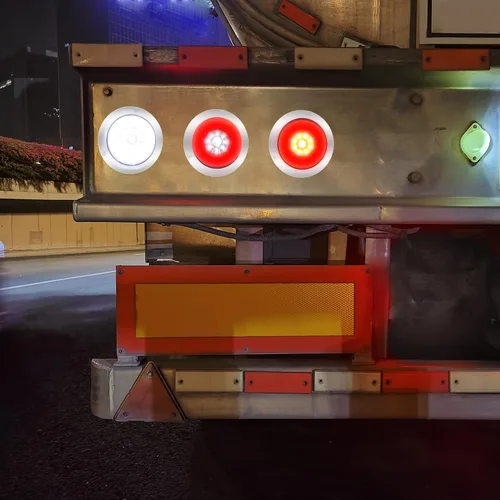 Vista 5 de Luces traseras redondas de 4 pulgadas con 24 luces LED para remolque, luces de respaldo de marcha atrás para remolque, solo CC 24 V, selladas