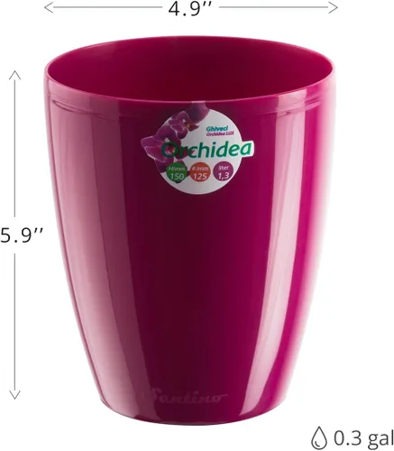 Vista 5 de DECOPOTS - Juego de 3 macetas de orquídeas de riego automático - Maceta absorbente para flores - Indicador de nivel de agua (juego de 3) - 4.9