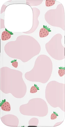 Vista 6 de Baby Pink Cow Print Pattern Cute Strawberry Cow Animal Gift Case for iPhone 17