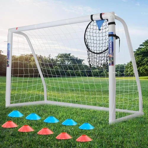 Vista 7 de Soccer Goal for Backyard 10×6.5, 8×6 and 6×4 FT Soccer Goals Weatherproof and Portable HPVC Soccer Goal with Soccer Target Net and Carry Bag for