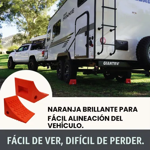 Vista 7 de SECURITYMAN Calzas de rueda resistentes (paquete de 2) – Calzas de rueda de goma sólida duraderas, antideslizantes, para remolques de lanchas Naranja