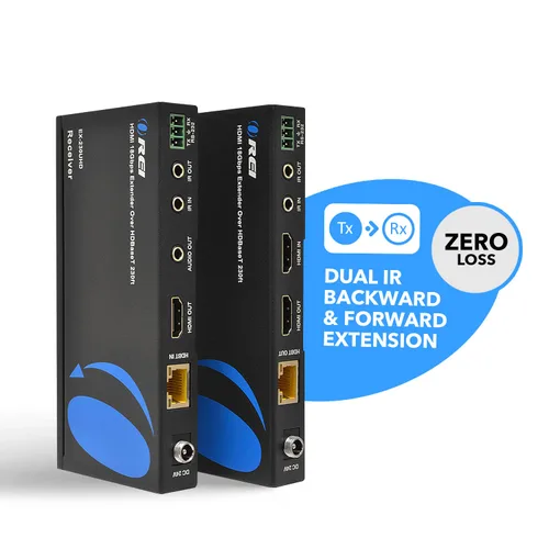 Vista 3 de OREI Ethernet a HDMI Balun 230ft 4K@60Hz, IR bidireccional, HDCP 2.2, HDBaseT Extensor HDMI 4K, receptor transmisor HDMI – 18 Gbps, HDR10, RS-232