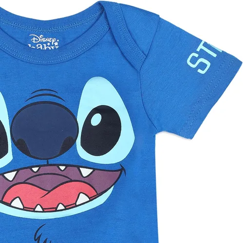 Vista 5 de Disney Lilo & Stitch - Body de manga corta para niños recién nacidos y bebés, color azul marino