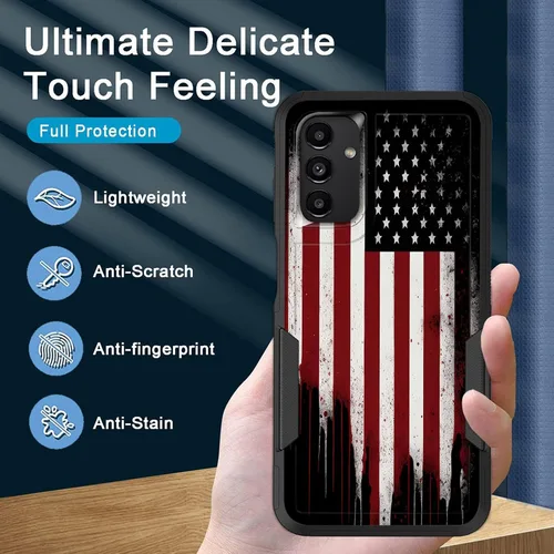 Vista 850 de Funda para Galaxy A14 5G, resistente de doble capa híbrida de policarbonato duro, goma suave, a prueba de golpes, funda protectora resistente