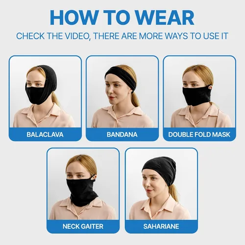 Vista 5 de Pasamontañas para la cara y el cuello, máscara para correr para hombres y mujeres Protección solar UV sin estaciones