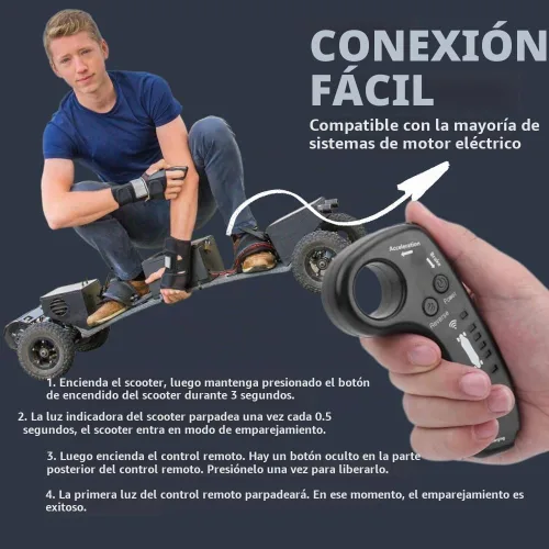 Vista 2 de GAHQB Monopatín eléctrico Remote,4 velocidad controlador Patinetas