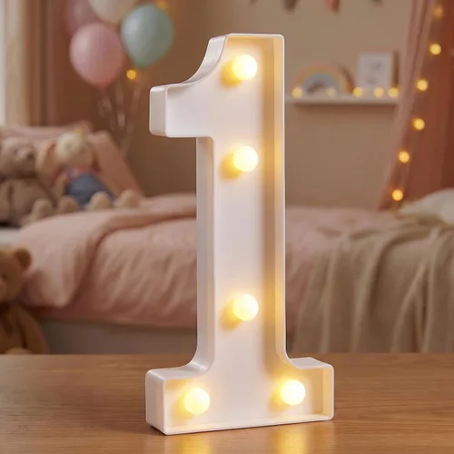 Vista 32 de Números de marquesina LED, números iluminados 2025 para fiestas, letras pequeñas iluminadas, número iluminado a pilas para cumpleaños o decoración