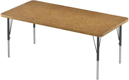 Vista 67 de Correll - Mesa rectangular de actividades para el aula de 24 x 36 pulgadas, altura ajustable (19-29 pulgadas), parte superior de nogal colonial