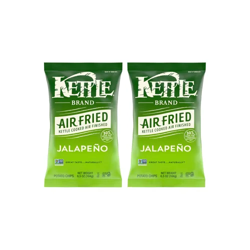 Vista 9 de Kettle Brand Papas fritas, chips de caldera jalapeño fritas al aire, bolsa de 6.5 onzas