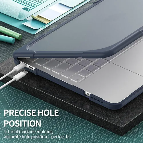 Vista 3 de Batianda Funda resistente para MacBook Neo de 13 pulgadas 2026, índigo