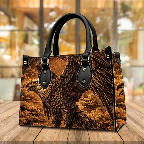 Vista 3 de Novedosa colección de bolsos de cuero de arte animal con bolso a juego, bolsa de mano vintage de vida silvestre, regalo para mujer