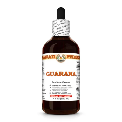 Vista 2 de HawaiiPharm Extracto líquido de semilla de guaraná, 4 onzas líquidas, paquete de 15