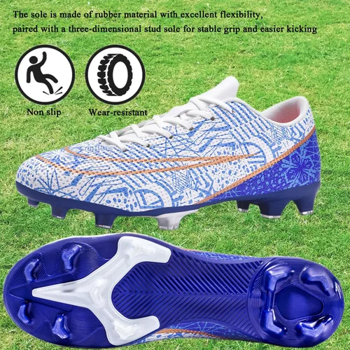 Vista 3 de WINGFAI Zapatos de fútbol para hombre, para exteriores, césped interior, tenis de entrenamiento de fútbol profesional, botas de fútbol atléticas