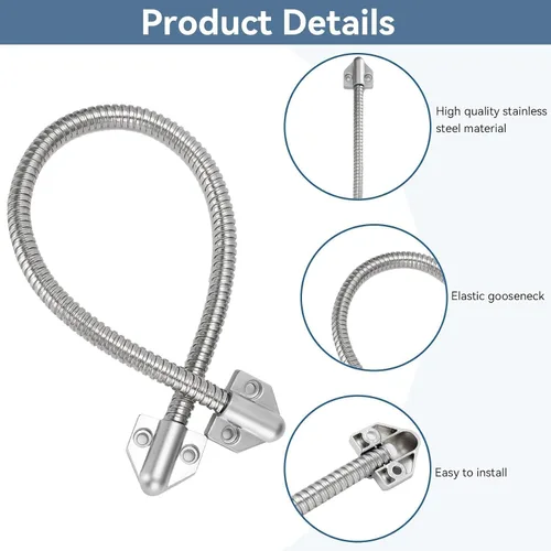 Vista 6 de Health Gear - Bucle de puerta blindado, protector de cable de control de acceso para puerta de transferencia de energía de acero inoxidable, manga