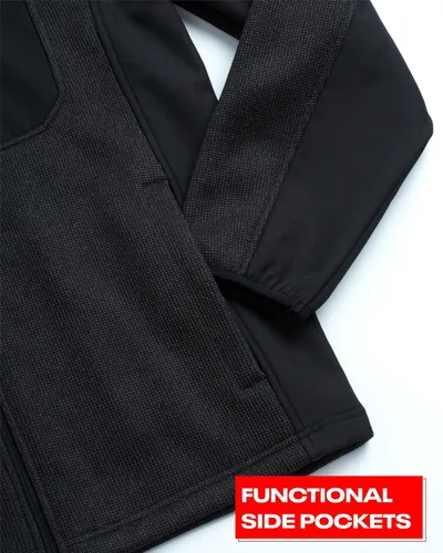Vista 4 de Reebok Sudadera deportiva para hombre, chaqueta de forro polar con cremallera completa para hombre, abrigo ligero de rendimiento (M-XXL)