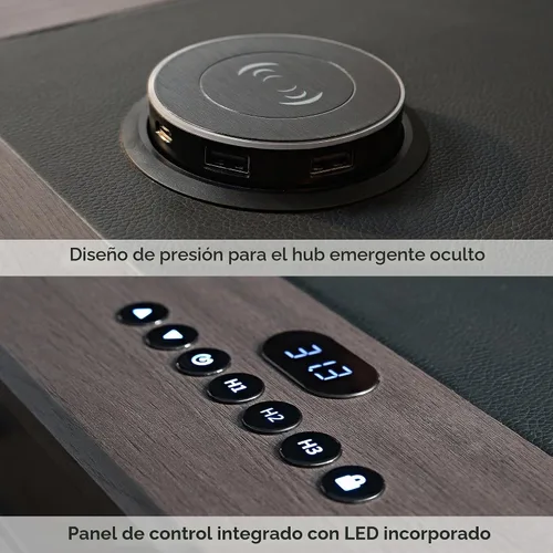 Vista 8 de EUREKA ERGONOMIC Escritorio de pie de cuero, escritorio ejecutivo de 1.52 m con cajones, escritorio moderno de pie y sentado con patas en forma de X