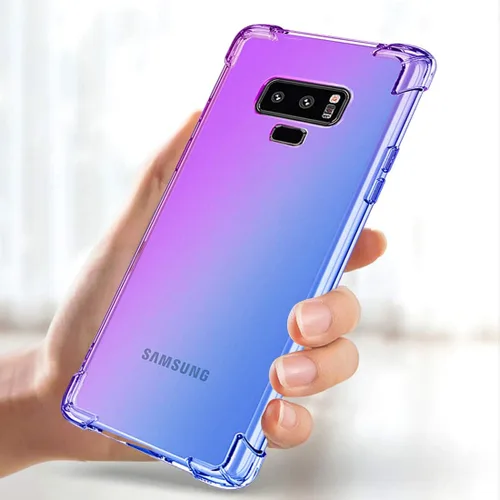Vista 5 de Funda para Samsung Note 9, Galaxy Note 9 Cute Case Girls Women, Gradient Slim Anti Scratch Soft Clear TPU Funda a prueba de golpes para Samsung
