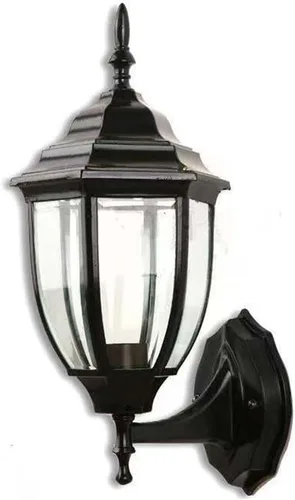 Vista 4 de Lámpara de pared para patio, lámpara de pared hexagonal para jardín, luz de pared impermeable para exteriores, soporte de lámpara de enchufe roscado