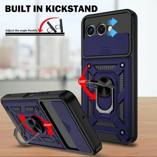 Vista 5 de Funda para Galaxy S6 Edge Plus, S6 Edge + con [3X protector de pantalla suave HD], soporte de anillo integrado y soporte magnético para automóvil, a
