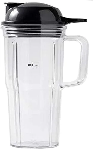 Vista 2 de Cuchilla extractora de repuesto con mango personal de 24 onzas y tapa para llevar Nutribullet Select 1200 y licuadora Combo