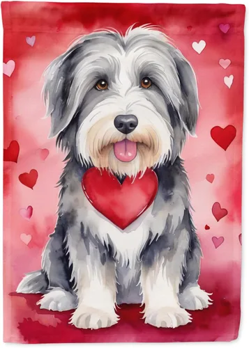 Vista 84 de Caroline's Treasures DAC5252GF Affenpinscher - Bandera de jardín con texto en inglés "My Valentine", bandera decorativa para patio exterior, patio