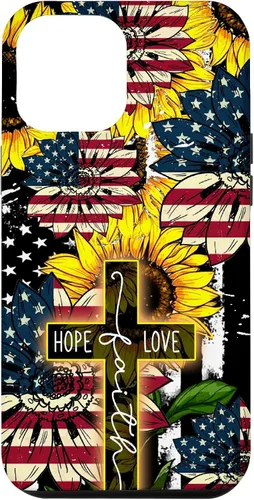 Vista 25 de Funda para iPhone 16 Sunflowers Faith Hope Love Jesus Cross Christian