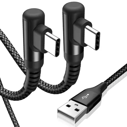 Vista 12 de sweguard Cable de carga USB tipo C en ángulo recto [2 unidades, 1.5 pies] 3.1A cable trenzado de nailon para iPhone 17, 16, 15 Pro Max Plus, iPhone
