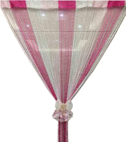 Vista 15 de Cortina decorativa separadora de ambientes, diseño de cadenas con flecos de cristal, 78.7 x 39.3 pulgadas, de Eve Split
