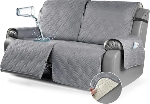 Vista 32 de TAOCOCO Fundas para Sillón de Dos Plazas Reclinable 100% Impermeables, Fundas Divididas para Loveseat Reclinable, Funda Antideslizante para Sofá