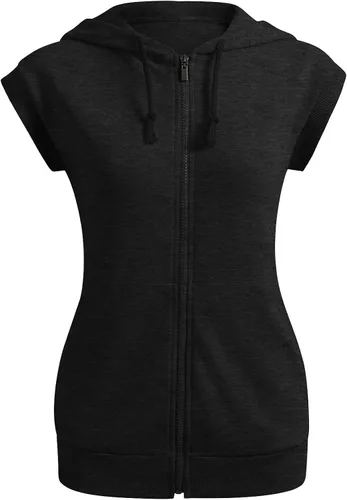 Vista 2 de CLOVERY Sudaderas con capucha básica sin mangas para mujer