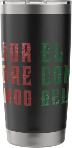 Vista 4 de El Mejor Compadre Del Mundo Spanish Compadre - Vaso aislado de acero inoxidable Negro