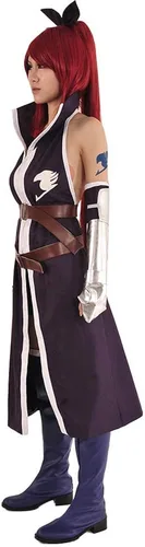 Vista 3 de miccostumes Disfraz de cosplay Erza Scarlet Purple para mujer, Púrpura